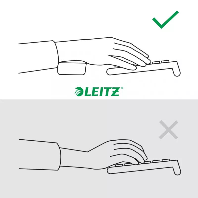 Leitz Ergo säädettävä näppäimistön rannetuki, tummanharmaa, 71 mm, 437 mm, 22 mm, 1 kpl