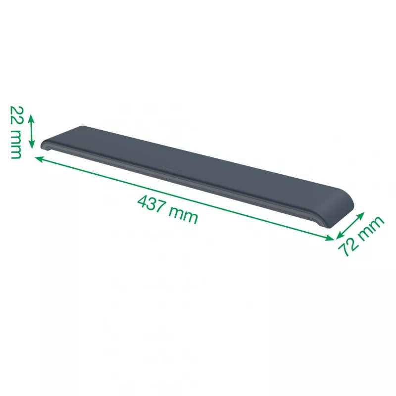 Leitz Ergo säädettävä näppäimistön rannetuki, tummanharmaa, 71 mm, 437 mm, 22 mm, 1 kpl