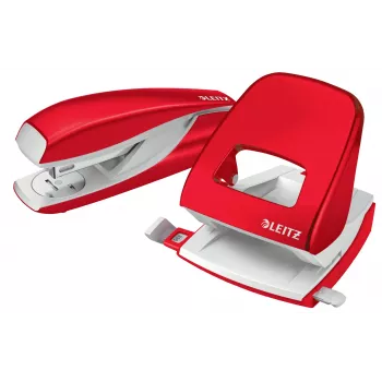Leitz Locher WOW 5008 Metall 2-fach / 30 Blatt, 30 arkkia, punainen, valkoinen, metalli, 8 cm, 5,5 mm, A6