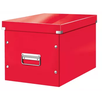 Leitz Box Click & Store WOW Cube Large -säilytyslaatikko, säilytyslaatikko, punainen, suorakaide, kartonki, yksivärinen, sisäkäyttö