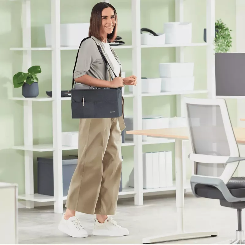 Leitz Fabric Compact Hot Desking -työlaukku, kangas, yksivärinen, unisex, 355 mm, 200 mm, 210 mm