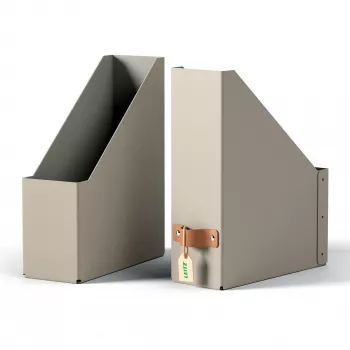 Leitz Puro aikakauslehtikotelo, 100 % kierrätyskartonkia, 2 kpl:n pakkaus, beige, kartonki, 100 mm, 260 mm, 310 mm, 310 g