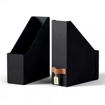 Leitz Puro aikakauslehtikotelo, 100 % kierrätyskartonkia, 2 kpl:n pakkaus, musta, kartonki, 100 mm, 260 mm, 310 mm, 310 g
