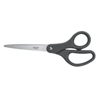 Leitz Titanium -sakset 205 mm, aikuisille, suora leikkaus, yksittäin, harmaa, ruostumaton teräs, ruostumaton teräs, toimistosakset
