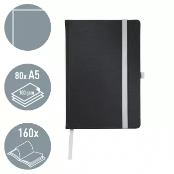 Leitz Style muistikirja A5 blanko kovakantinen, yksivärinen, musta, A5, 80 arkkia, 100 g/m², kovakantinen