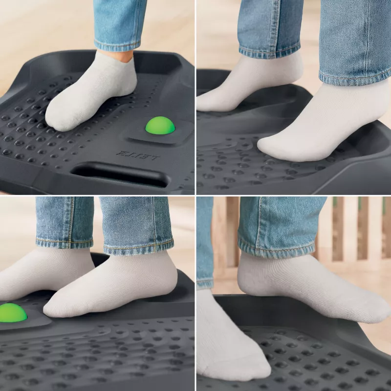 Leitz Ergo Active ergonominen väsymystä vähentävä matto, suorakaide, musta, polyuretaani, Bubble, Kiina, 605 x 681 mm