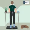 Leitz Ergo Active ergonominen väsymystä vähentävä matto, suorakaide, musta, polyuretaani, Bubble, Kiina, 605 x 681 mm