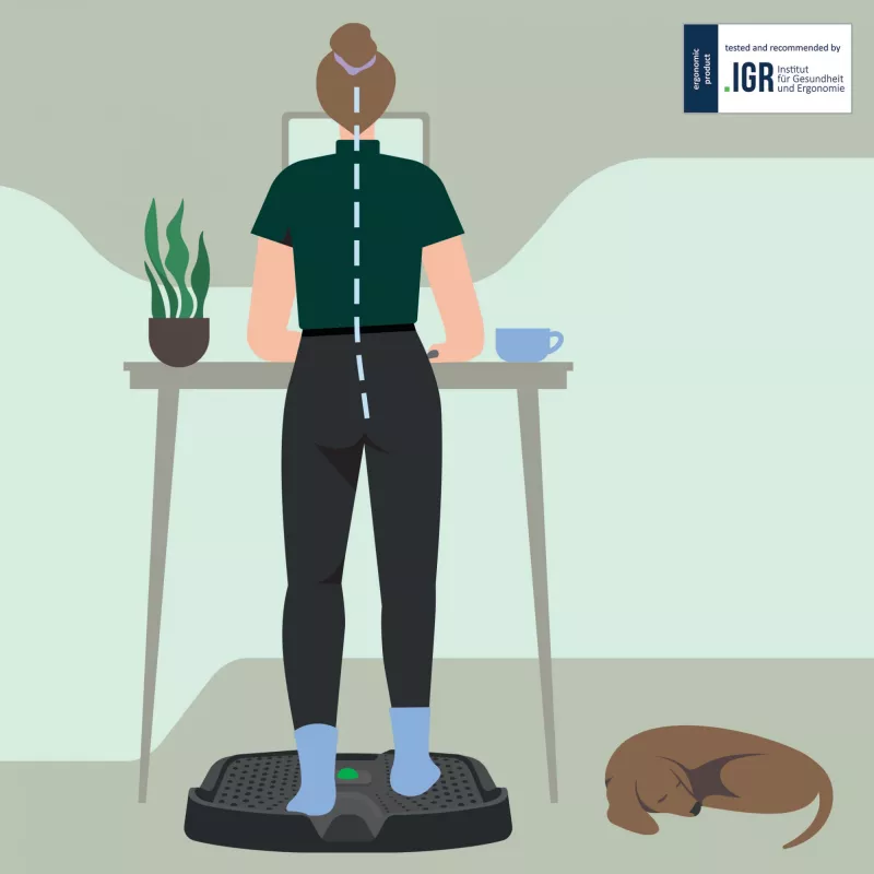 Leitz Ergo Active ergonominen väsymystä vähentävä matto, suorakaide, musta, polyuretaani, Bubble, Kiina, 605 x 681 mm