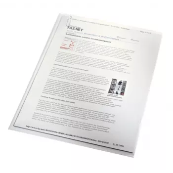 LEITZ muovitaskut standard, A4, PP, naarmutettu, 0,13 mm, ylhäältä ja sivuilta avoin, asiakirjanpitoon soveltuva (4000-00-03)