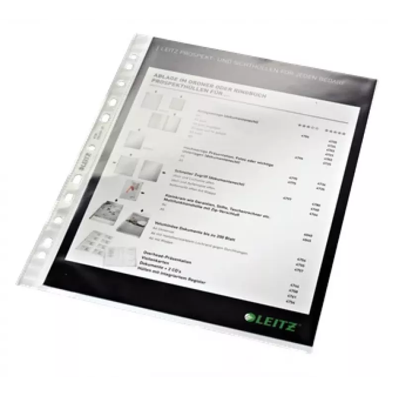 Leitz laatutasku 75 my A4, A4, läpinäkyvä, polypropeeni (PP), 0,075 mm, 230 mm, 1 mm