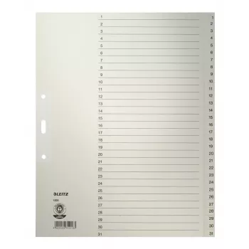 Leitz 12310085 välilehti-indeksi numeerinen välilehti-indeksi paperi harmaa