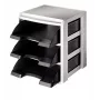 Leitz kirjealusta Rack Plus 3 lokeroa, muovi, musta, A4, A4, 3 laatikkoa, kirje
