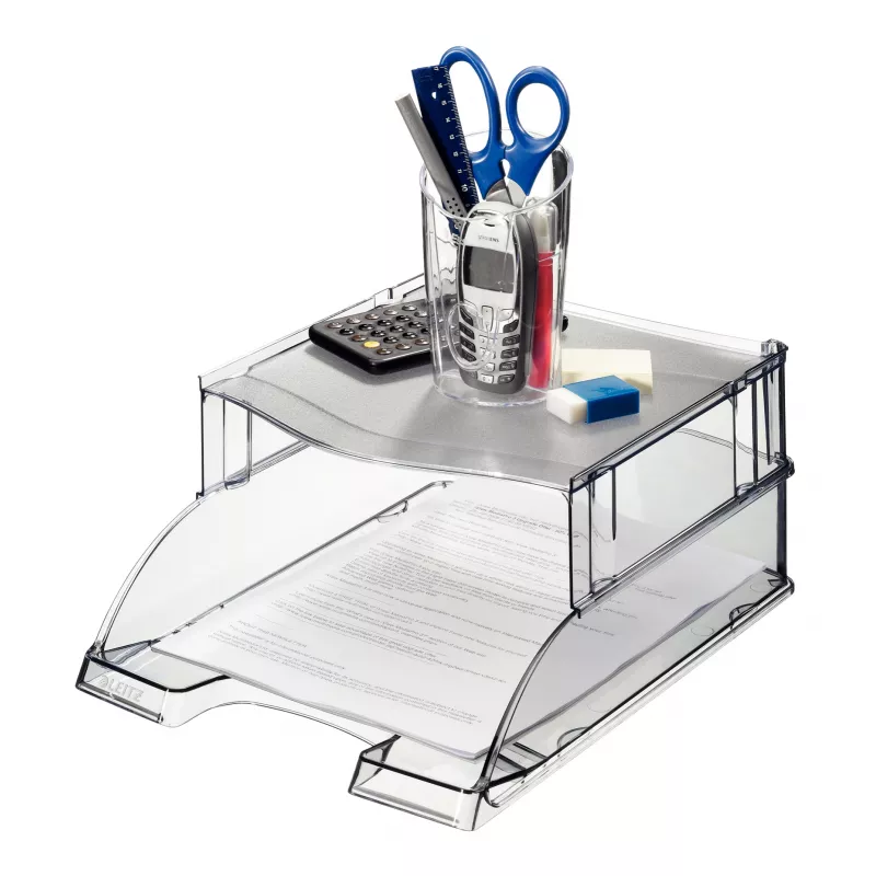 Leitz Briefablage Erhöhung Plus Universal, muovi, harmaa, läpinäkyvä, 254 mm, 265 mm, 70 mm, 200 g