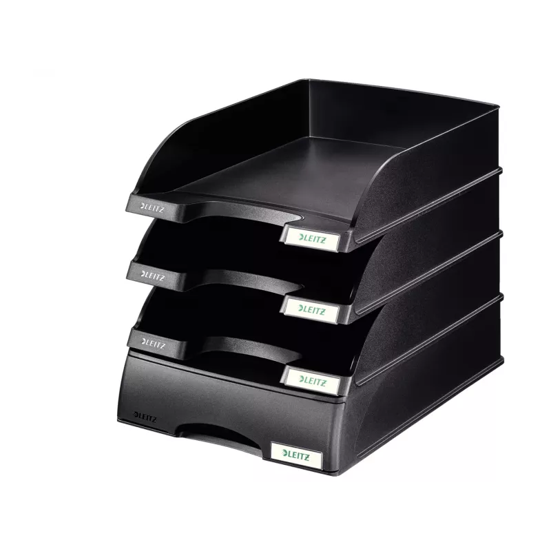 Leitz Briefablage Plus, muovi, musta, A4, 242 x 330 x 60 mm, 255 mm, 357 mm