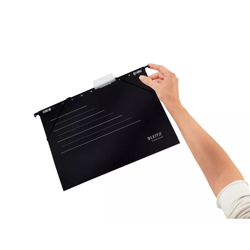 Leitz riippurekisterikansio Alpha Active FSC®, A4, musta, kartonki, 348 mm, 260 mm, 90 g