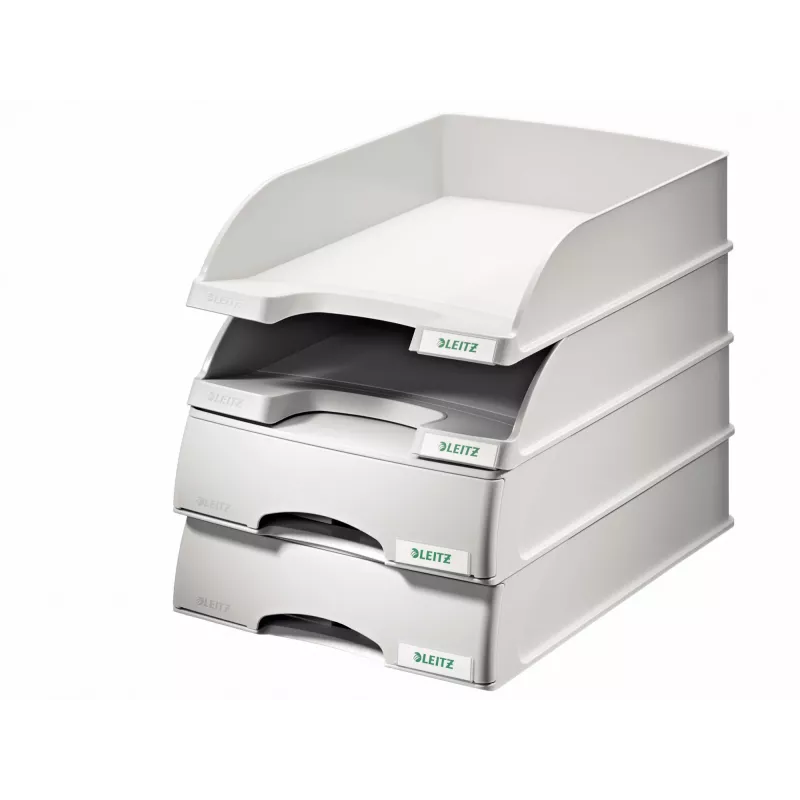 Leitz Briefablage -laatikko Plus, muovi, harmaa, A4, 234 x 325 x 53 mm, 255 mm, 376 mm