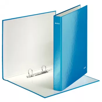 Leitz WOW -rengaskansio laminoitu A4+ 2DR/25 mm, A4, kartonki, sininen, valkoinen, 250 arkkia, 80 g/m²