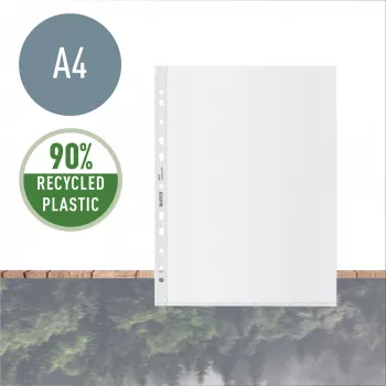 Leitz Recycle A4 -tasku, 210 x 297 mm (A4), läpinäkyvä, polypropeeni (PP), pysty, 0,1 mm, 230 mm