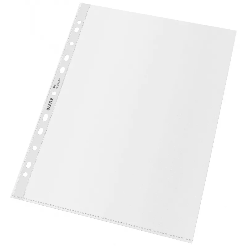Leitz Recycle A4 -tasku, 210 x 297 mm (A4), läpinäkyvä, polypropeeni (PP), pysty, 0,1 mm, 230 mm