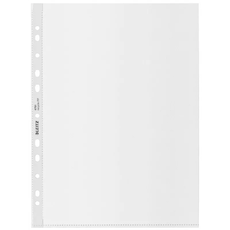 Leitz Recycle A4 -tasku, 210 x 297 mm (A4), läpinäkyvä, polypropeeni (PP), pysty, 0,1 mm, 230 mm