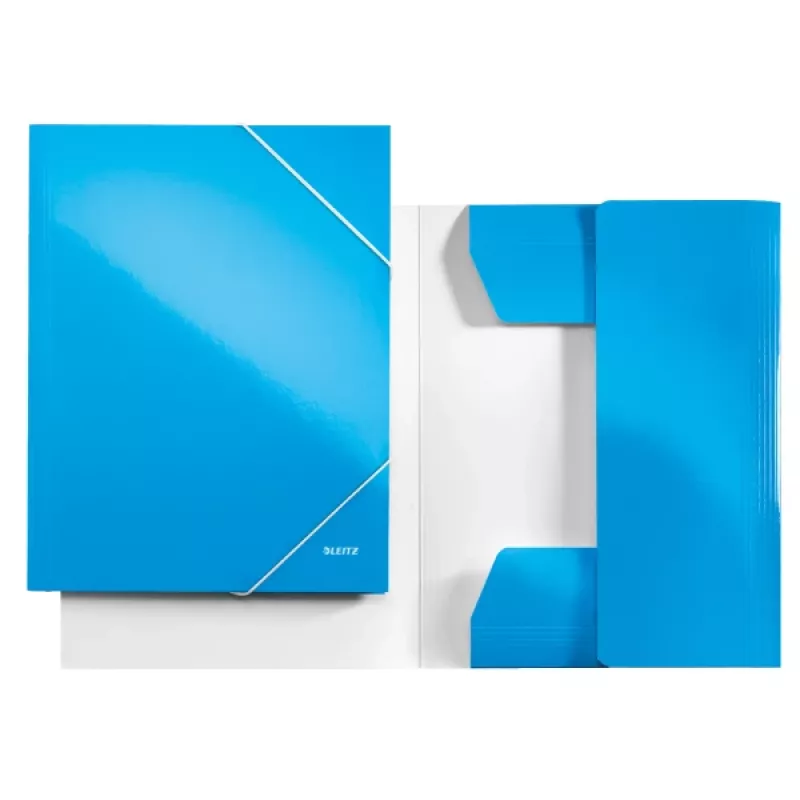 Leitz WOW 3-läppäkansio Card/POB A4, A4, polypropeeni (PP), sininen, 250 arkkia, 80 g/m², paperi