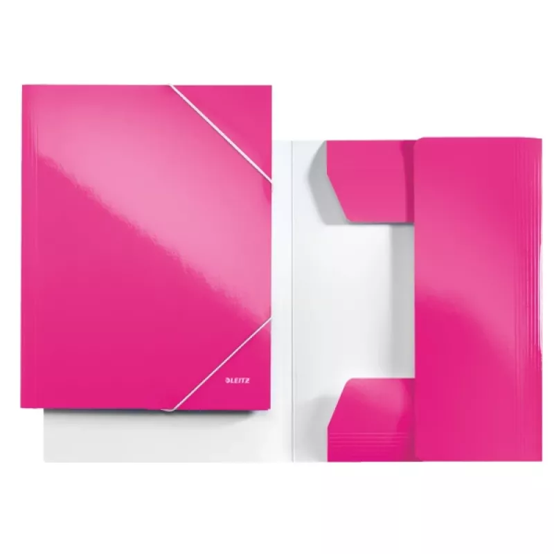 Leitz WOW 3-läppäkansio Card/POB A4, A4, polypropeeni (PP), pinkki, 250 arkkia, 80 g/m², paperi