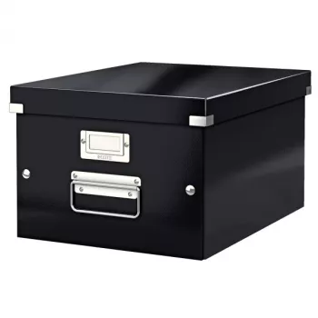 Leitz Click & Store WOW keskikokoinen säilytyslaatikko, musta, kartonki, 16,7 L, 265 x 335 x 188 mm, 900 g, 1 kpl