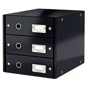 Leitz Click & Store WOW laatikosto (3 laatikkoa), musta, kartonki, 286 mm, 358 mm, 282 mm, 2,21 kg