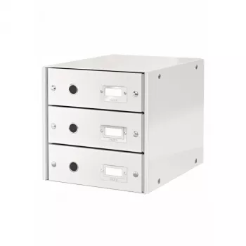 Leitz Click & Store WOW laatikosto (3 laatikkoa), valkoinen, kartonki, 286 mm, 282 mm, 330 x 251 x 59 mm, 2,21 kg