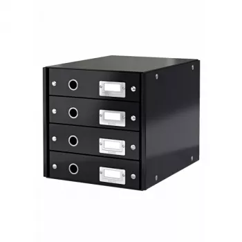 Leitz Click & Store WOW laatikosto (4 laatikkoa), musta, kartonki, 286 mm, 282 mm, 358 mm, 2,49 kg