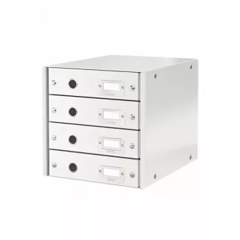 Leitz Click & Store WOW laatikosto (4 laatikkoa), valkoinen, kartonki, 286 mm, 282 mm, 330 x 251 x 59 mm, 2,49 kg