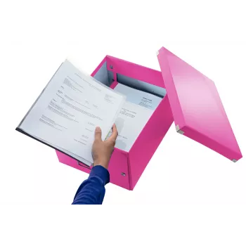 Leitz Click & Store WOW keskikokoinen säilytyslaatikko, pinkki, kartonki, 16,7 L, 281 mm, 200 mm, 265 x 335 x 188 mm