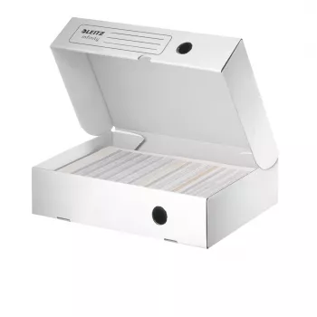 Leitz Infinity arkistolaatikko FSC® vaakasuora 80 mm, valkoinen, A4, 190 g, 255 x 330 x 80 mm