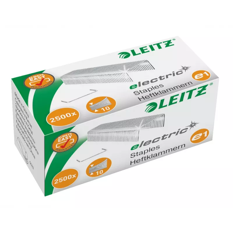Leitz niitit No10 E1 sähköinen laatikko 2500, niittipakkaus, 4 mm, 2500 niittiä, nidonta, E1, sinkitty teräs