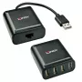 Lindy 60 m 4 portin USB 2.0 Cat.6 -jatko, USB 2.0, RJ-45, USB 2.0, musta, metalli, 52 mm, 60 mm