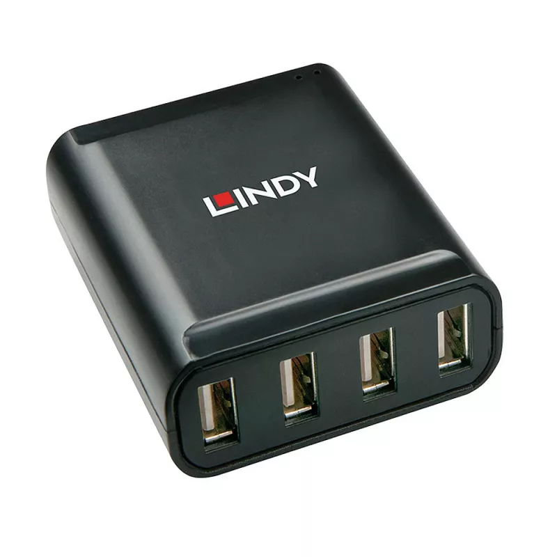 Lindy 60 m 4 portin USB 2.0 Cat.6 -jatko, USB 2.0, RJ-45, USB 2.0, musta, metalli, 52 mm, 60 mm