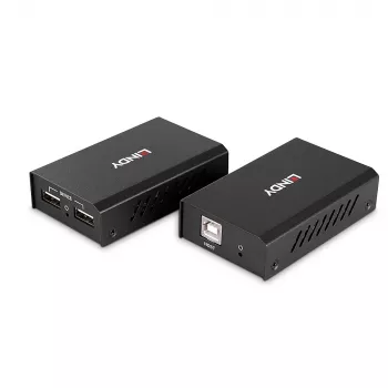 Lindy 100 m 2 portin USB 2.0 Cat.6 -jatko, AV-lähetin ja -vastaanotin, 100 m, langallinen, musta