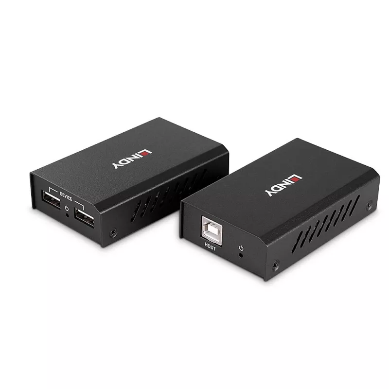 Lindy 100 m 2 portin USB 2.0 Cat.6 -jatko, AV-lähetin ja -vastaanotin, 100 m, langallinen, musta