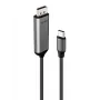Lindy 43503 videokaapeliadapteri 1 m USB Type-C DisplayPort harmaa