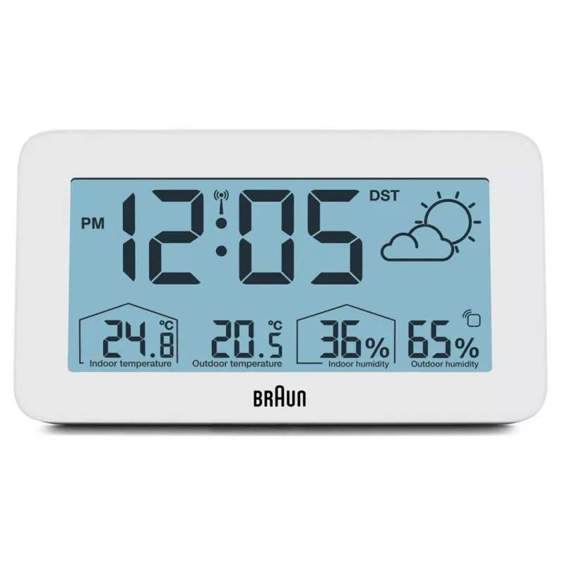Braun BC13WP-DCF herätyskello digitaalinen herätyskello valkoinen