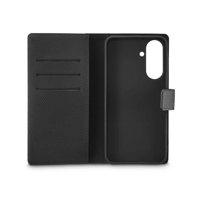 Puhelinkotelo musta rock 00080293 — lompakkokotelo Samsung Galaxy A57 5G, musta, 1 kpl