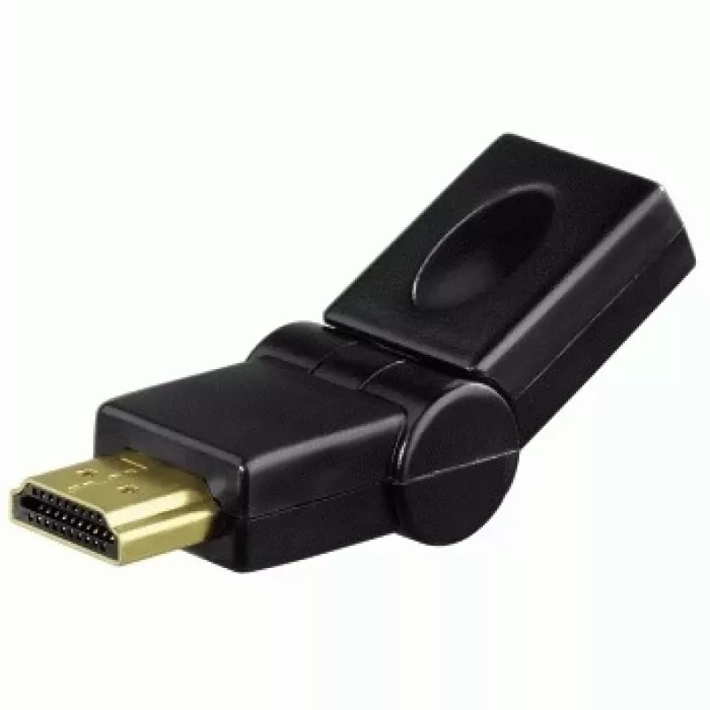 Hama kompakti adapteri HDMI-uros - HDMI-naaras, kääntyvä, musta
