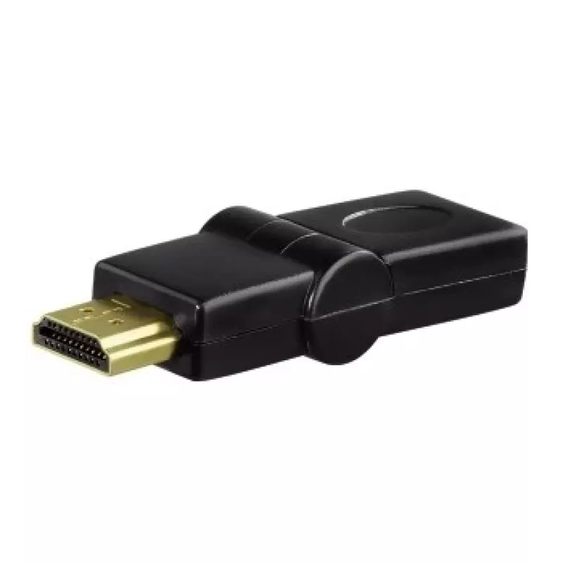 Hama kompakti adapteri HDMI-uros - HDMI-naaras, kääntyvä, musta