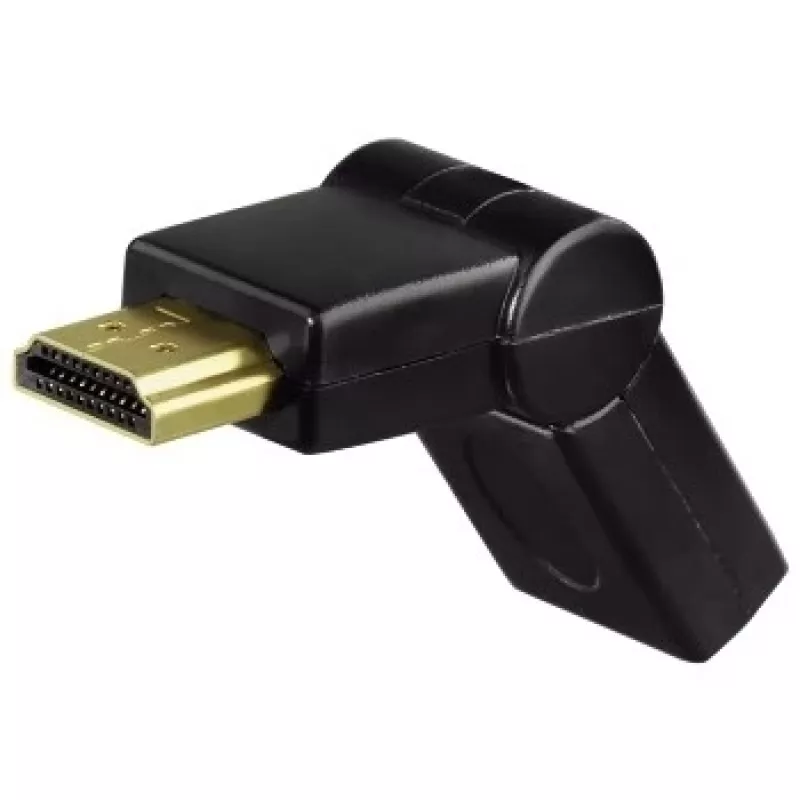 Hama kompakti adapteri HDMI-uros - HDMI-naaras, kääntyvä, musta