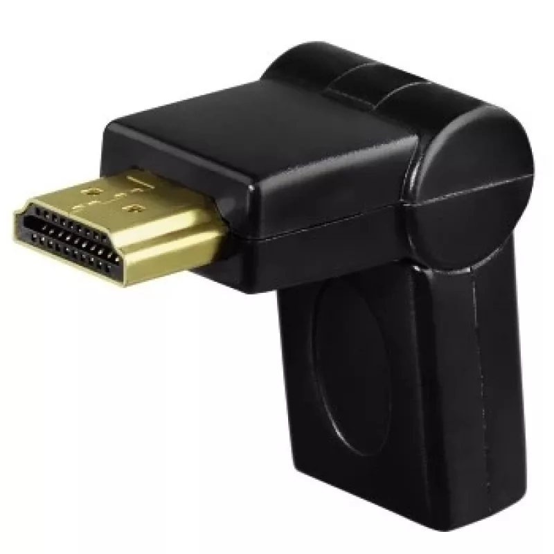 Hama kompakti adapteri HDMI-uros - HDMI-naaras, kääntyvä, musta