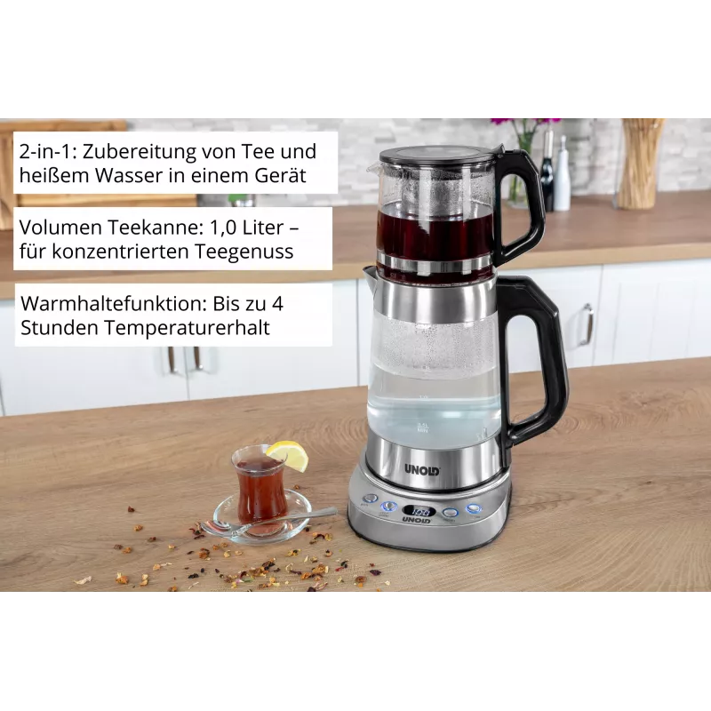 Unold 18215 Samowar Selin sähköinen vedenkeitin 1,7 L 1800 W ruostumaton teräs
