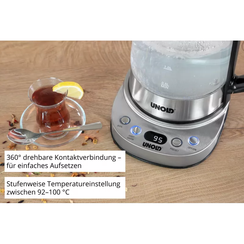 Unold 18215 Samowar Selin sähköinen vedenkeitin 1,7 L 1800 W ruostumaton teräs