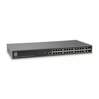 LevelOne TURING 26-porttinen L3 Lite Managed Gigabit -kytkin, 2 x SFP/RJ45 Combo
