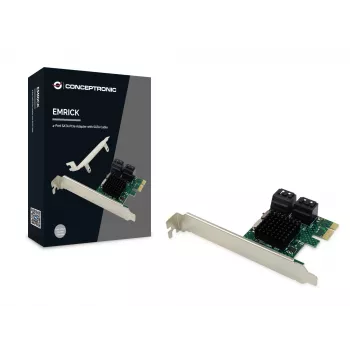 Conceptronic EMRICK 4-porttinen SATA PCIe -adapteri SATA-kaapelilla