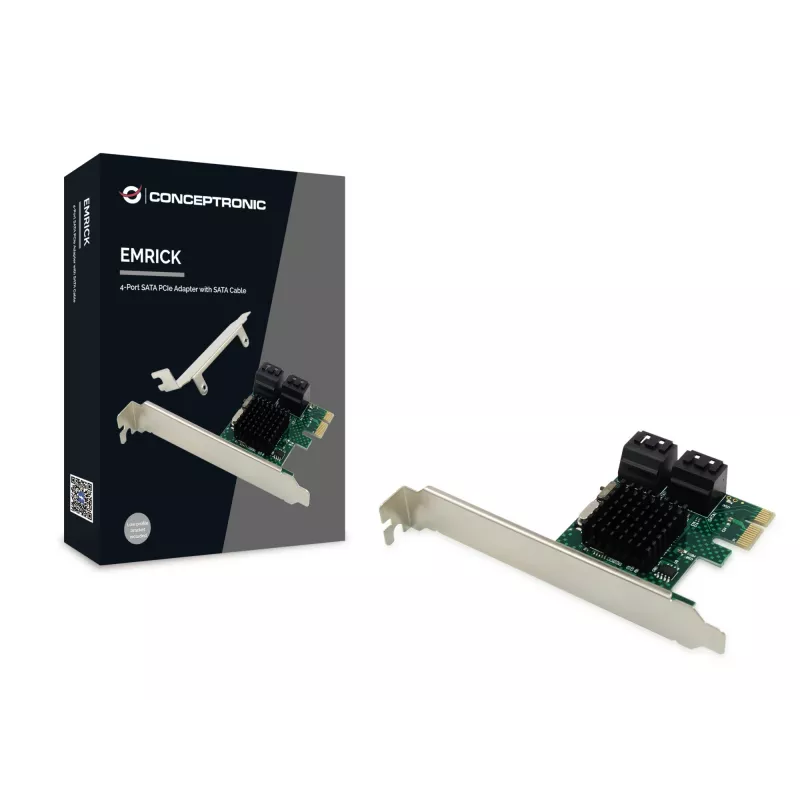 Conceptronic EMRICK 4-porttinen SATA PCIe -adapteri SATA-kaapelilla